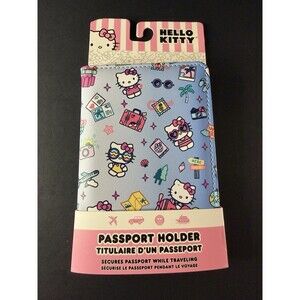 Hello Kitty Travel Icon Passport Holder - Blue Background - Brand New With Tags!